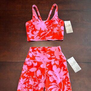 Sage Collective Bike Shorts & Crop Top Set Hothouse Lava Size XS